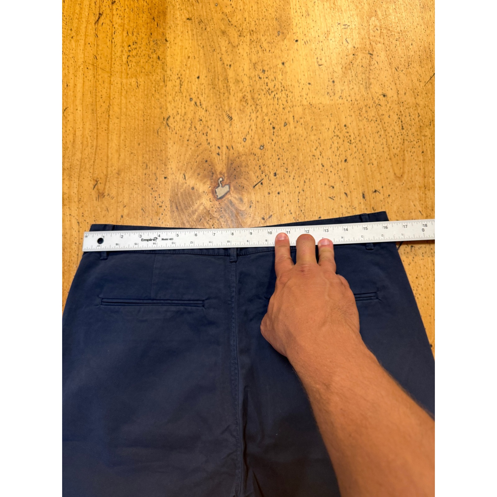 Balibaris Chino Shorts Size M Mens Navy Blue Flat Front Casual Twill Shorts — image 5 of 7